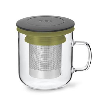 【PO:Selected】丹麥泡茶玻璃杯350ml 2.0 (黑+綠)【金石堂、博客來熱銷】