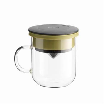 【PO:Selected】丹麥研磨過濾咖啡玻璃杯350ml 2.0 (黑+綠)【金石堂、博客來熱銷】