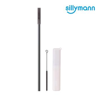 【韓國sillymann】 100%鉑金矽膠攜帶型吸管套裝（透明黑）－2組【金石堂、博客來熱銷】