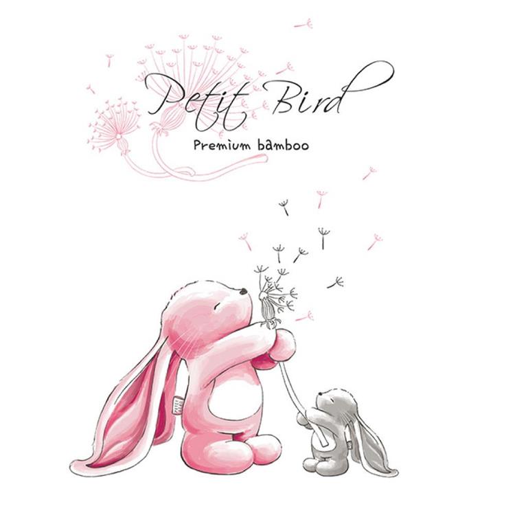韓國Petit Bird竹纖維嬰幼兒防水保潔床墊—粉紅兔~