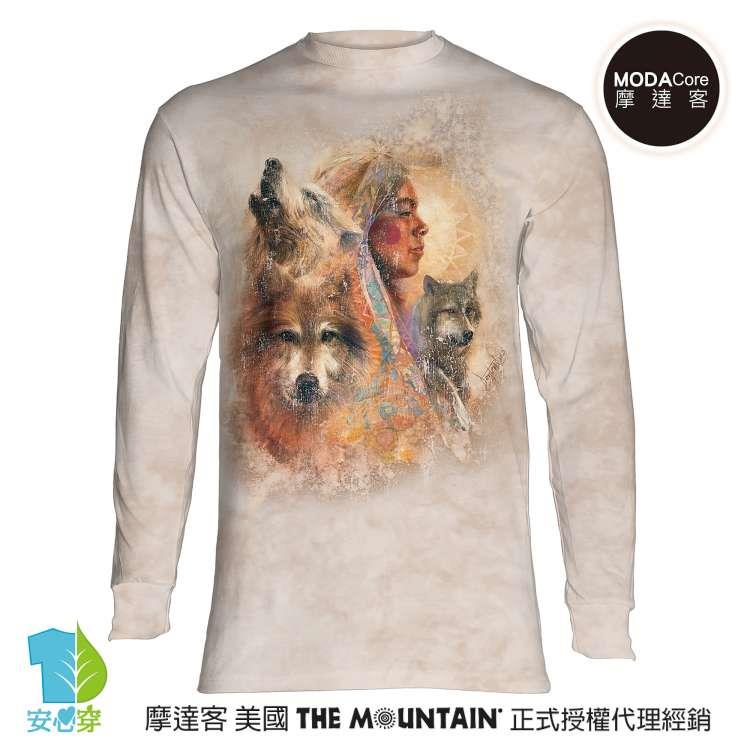 摩達客－美國The Mountain－印第安女神與狼－純棉長袖T恤－預購
