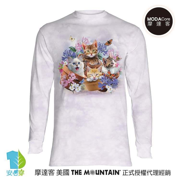 摩達客－美國The Mountain－花園貓咪哦耶－純棉長袖T恤－預購