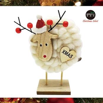 摩達客耶誕-超萌白色羊咩咩羊毛氈公仔聖誕擺飾【金石堂、博客來熱銷】