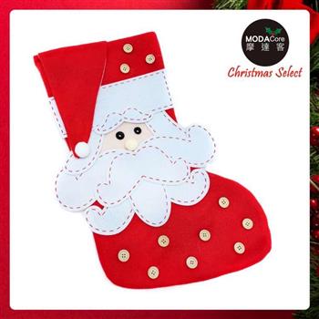 摩達客耶誕－22吋鈕釦摺帽聖誕老公公聖誕襪【金石堂、博客來熱銷】