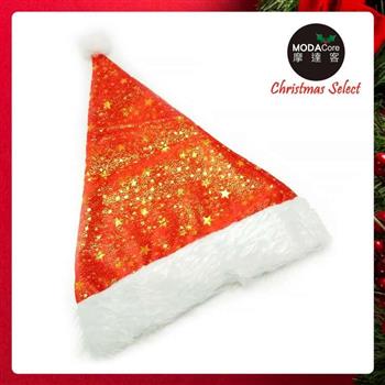 摩達客耶誕派對－夢幻金星紅色毛邊聖誕帽【金石堂、博客來熱銷】