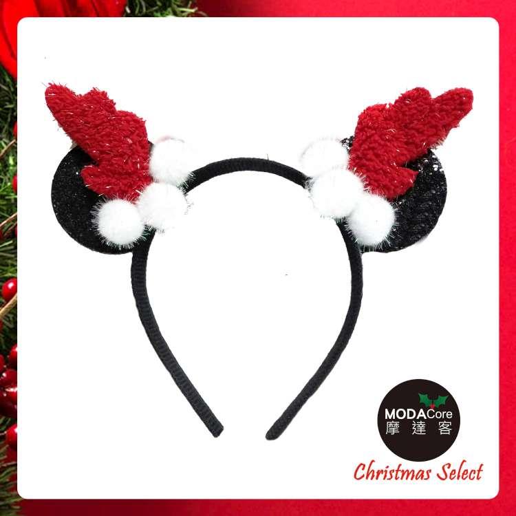 摩達客耶誕－米妮紅黑鹿角髮箍