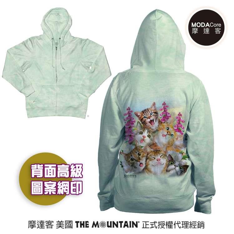 摩達客 預購 美國進口The Mountain 貓咪哦耶 女版長袖連帽外套