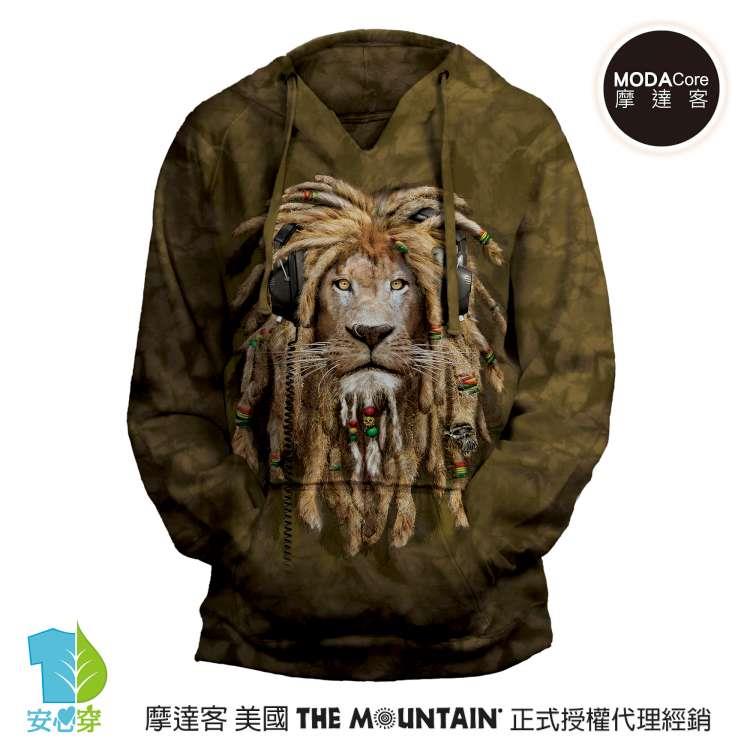 摩達客 預購 美國進口The Mountain DJ加滿獅 女版V領長袖連帽T恤