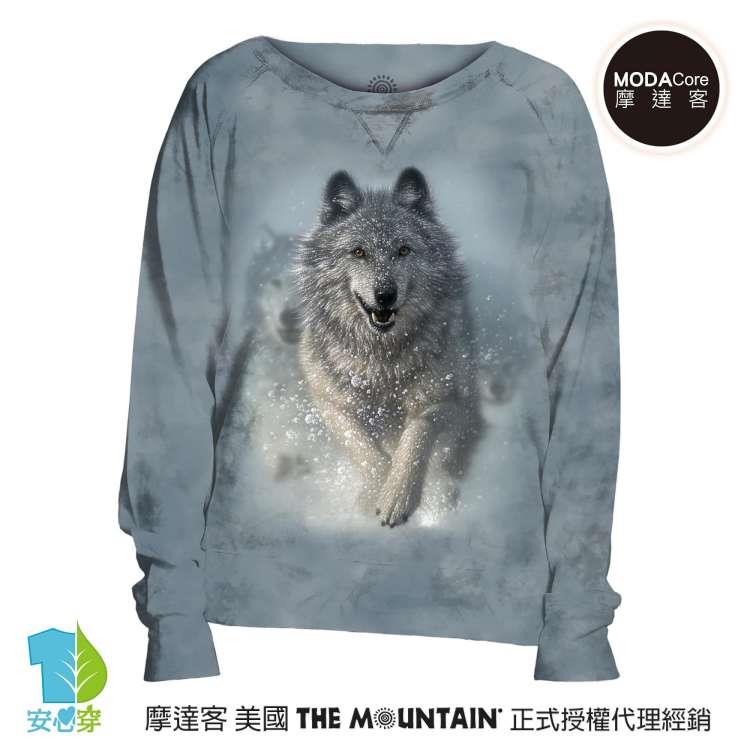 摩達客 預購 美國進口The Mountain 雪狼開路 女版船型領休閒長袖T恤