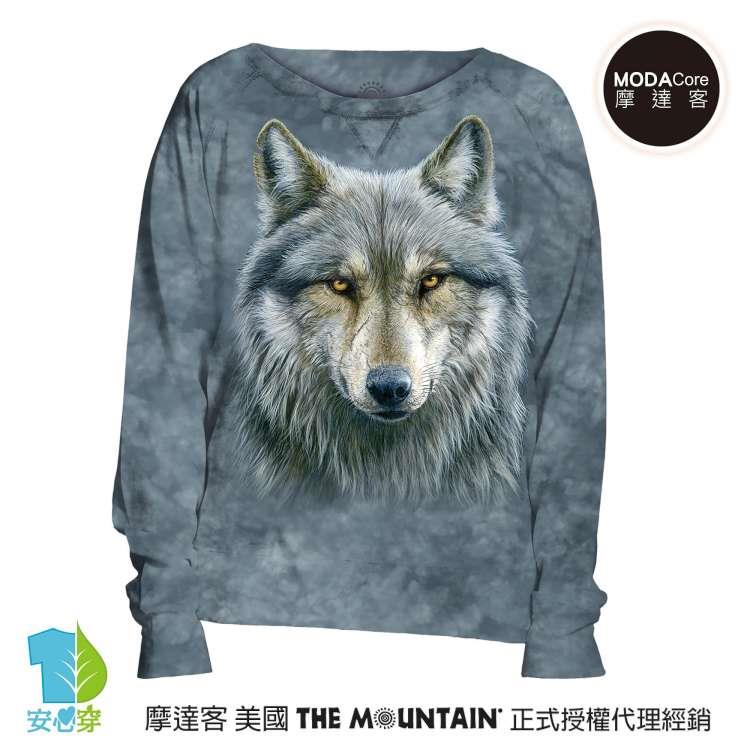 摩達客 預購 美國進口The Mountain 勇戰之狼 女版船型領休閒長袖T恤