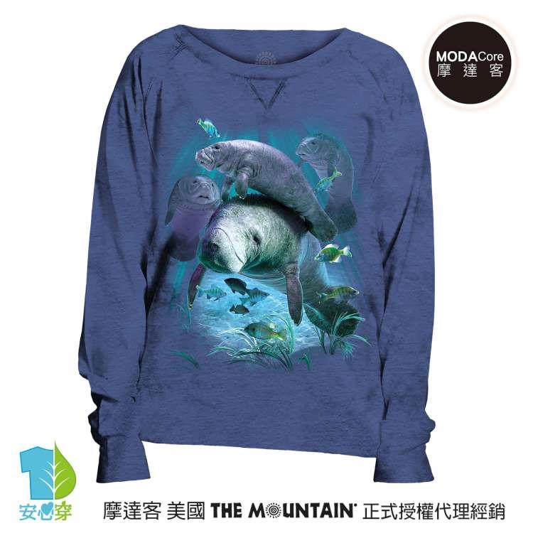 摩達客 預購 美國進口The Mountain 棲息海牛群 女版船型領休閒長袖T恤