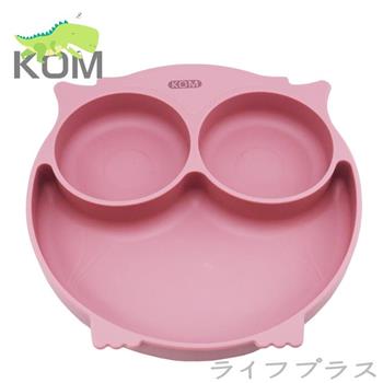 兒童矽膠餐盤－貓頭鷹－玫瑰粉【金石堂、博客來熱銷】