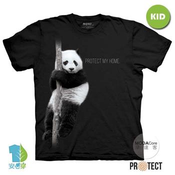 【摩達客】美國The Mountain保育系列熊貓的家 兒童黑色純棉短袖T恤【金石堂、博客來熱銷】