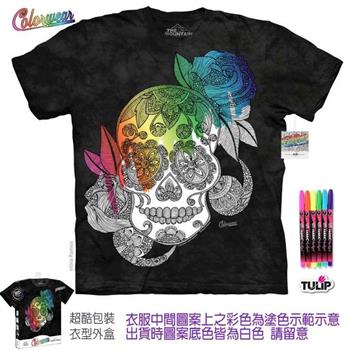 【摩達客】美國進口ColorWear 蜜糖骷髏 DIY彩繪塗鴉 短袖T恤（附布料畫筆＋衣型盒）【金石堂、博客來熱銷】