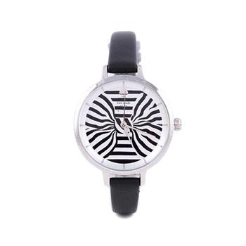 Kate Spade Metro系列條紋蝴蝶結計時腕錶－黑白 （無盒裝）【金石堂、博客來熱銷】
