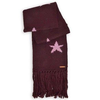 COACH 星星圖案羊毛針織流蘇圍巾－酒紅【金石堂、博客來熱銷】