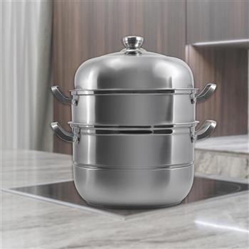 瑪露塔316不鏽鋼三層多用蒸霸鍋-32cm