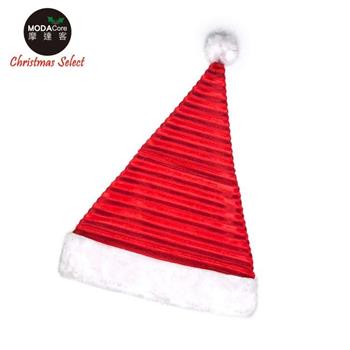 摩達客耶誕派對－質感橫紋設計款聖誕帽【金石堂、博客來熱銷】