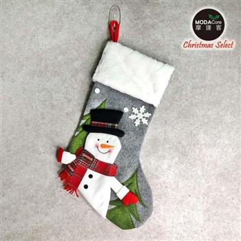 摩達客耶誕－質感圍巾雪人灰色聖誕襪【金石堂、博客來熱銷】