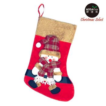 摩達客耶誕－棕毛雪人紅帽聖誕襪【金石堂、博客來熱銷】
