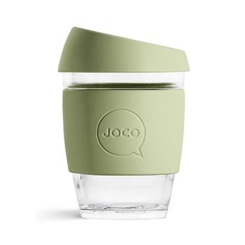 澳洲JOCO啾口玻璃隨行咖啡杯12oz/354ml － Army Green【金石堂、博客來熱銷】