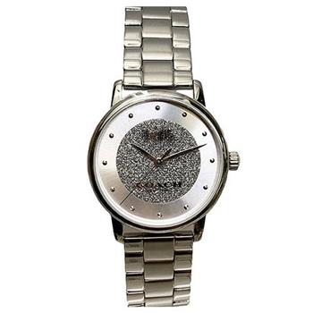 COACH 磨砂鏡面鋼錶帶腕錶－銀白【金石堂、博客來熱銷】