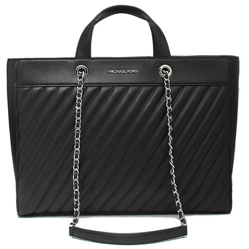 MICHAEL KORS 絎縫皮革托特包－黑色