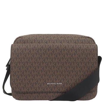 MICHAEL KORS 防刮PVC皮革斜背包－咖啡