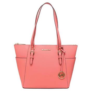 MICHAEL KORS 素面皮革手提肩背包－西袖粉
