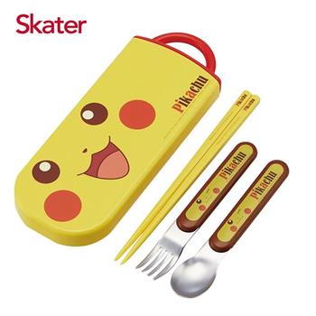 Skater銀離子三件餐具組－皮卡丘FACE