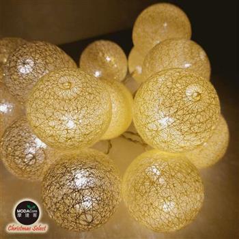 摩達客－LED20燈－絲線網球燈球殼燈－黃金色系（USB & 電池二用款）