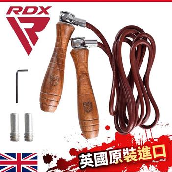 【英國RDX】塔拉薩負重可調木質握柄 皮革繩 健身跳繩/重訓跳繩/舉重跳繩/護腰/核心（SRX－L）