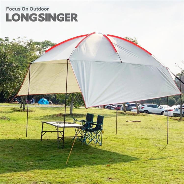 【LONGSINGER】加大款 車邊帳篷/車尾帳/炊事帳/遮陽帳(豪華款)(三色任選)