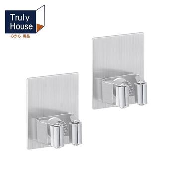 【Truly House】免打孔304不鏽鋼方形拖把架（超值兩入組）/掃把架/無痕貼