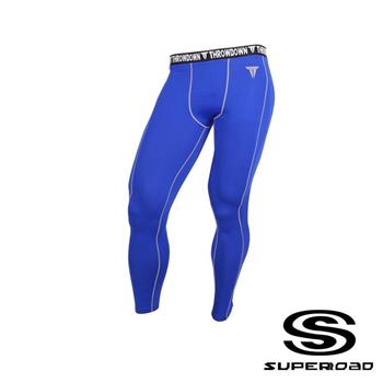 【SUPEROAD SPORTS】Muscle Point專業機能運動緊身長褲（淺藍色）