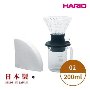 【HARIO】日本製V60 SWITCH浸漬式耐熱玻璃濾杯分享壺組合02－200ml SSD－5012－B （送40入濾紙）【金石堂、博客來熱銷】