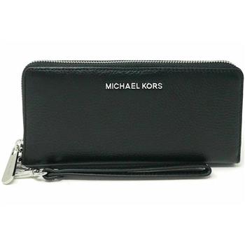 MICHAEL KORS 簡約皮革拉鍊長夾－黑