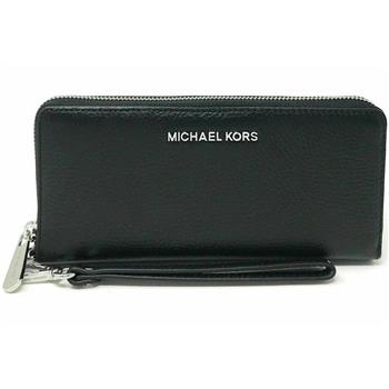 MICHAEL KORS 簡約皮革拉鍊長夾－黑【金石堂、博客來熱銷】