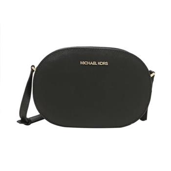 MICHAEL KORS 簡約皮革拉鍊斜背包－黑
