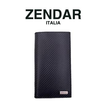 【ZENDAR】義大利精品 頂級NAPPA小牛皮碳纖維紋16卡長夾 朱利安系列【金石堂、博客來熱銷】