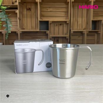 【HARIO】V60戶外旅行露營登山用金屬不鏽鋼堆疊杯 （320ml） O－VSM－30－HSV（露營野餐咖啡杯 戶外露營系列）