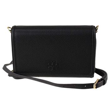 TORY BURCH 簡約翻蓋斜背包－黑