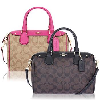 COACH 拼接防刮手提/斜背波士頓包