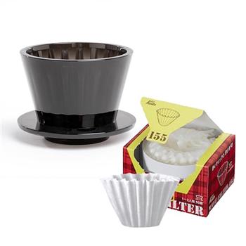 TIMEMORE 泰摩 冰瞳B75咖啡濾杯 手沖蛋糕型咖啡樹脂濾杯＋Kalita蛋糕濾紙 KWF－155 （1－2人用） 50片裝【金石堂、博客來熱銷】
