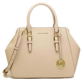 MICHAEL KORS 素面皮革斜背包－卡其