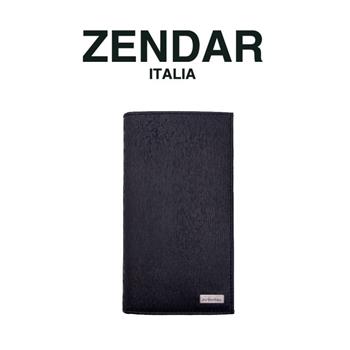 【ZENDAR】限量1折 頂級NAPPA小牛皮極光紋16卡對開長夾 全新專櫃展示品(黑色 贈原廠送禮提袋)【金石堂、博客來熱銷】