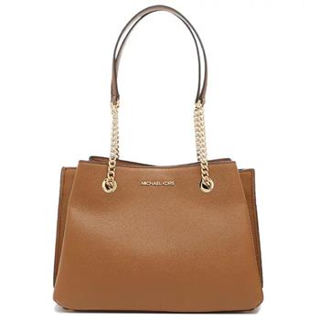 MICHAEL KORS 皮革鏈帶肩背包－淺棕色