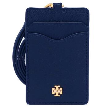 TORY BURCH 防刮皮革卡片夾－深藍