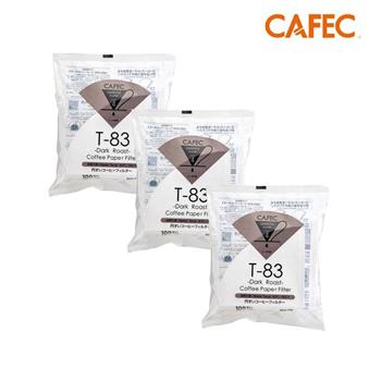 【CAFEC】三洋日本製專用白色錐形咖啡濾紙（2－4人份）100張 T83深焙豆 DC4－100W/T90中深焙豆 MC4－100W /T92淺焙豆 LC4－100W【3入組】