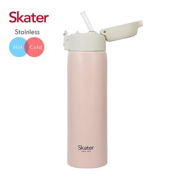 Skater不鏽鋼吸管保溫瓶（480ml）櫻花粉【金石堂、博客來熱銷】